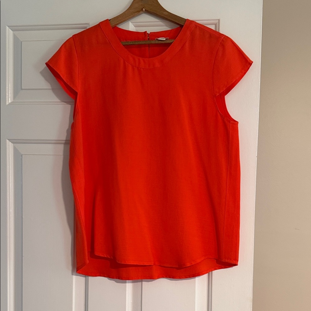 J. Crew Bright Orange Cap Sleeve Blouse